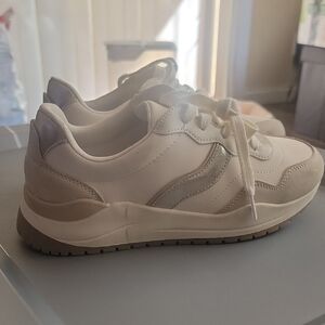 Time and Tru Cream and Tan Sneakers